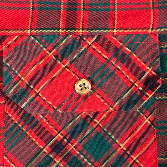 Vintage Kingsport Shirt Adult SMALL Red Green Plaid Sears Classic Outdoor 80s - Picture 5 of 8